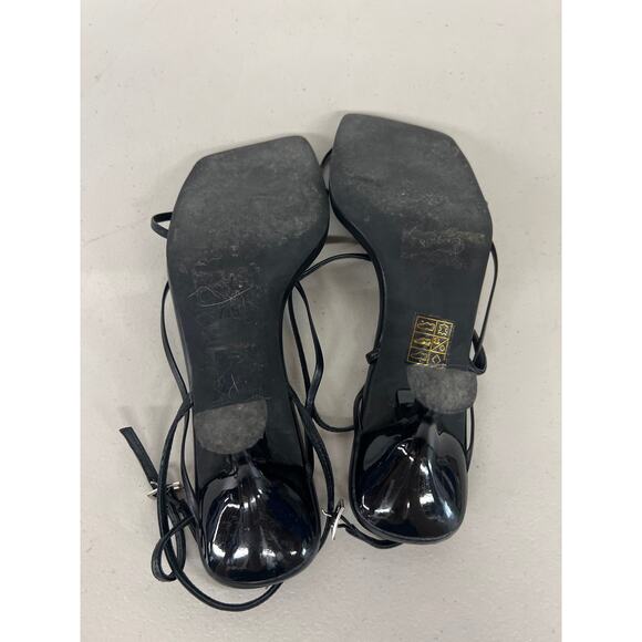 Jeffrey Campbell sz 7.5 Fluxx Kitten Heels black strappy open toe heel - Picture 6 of 7